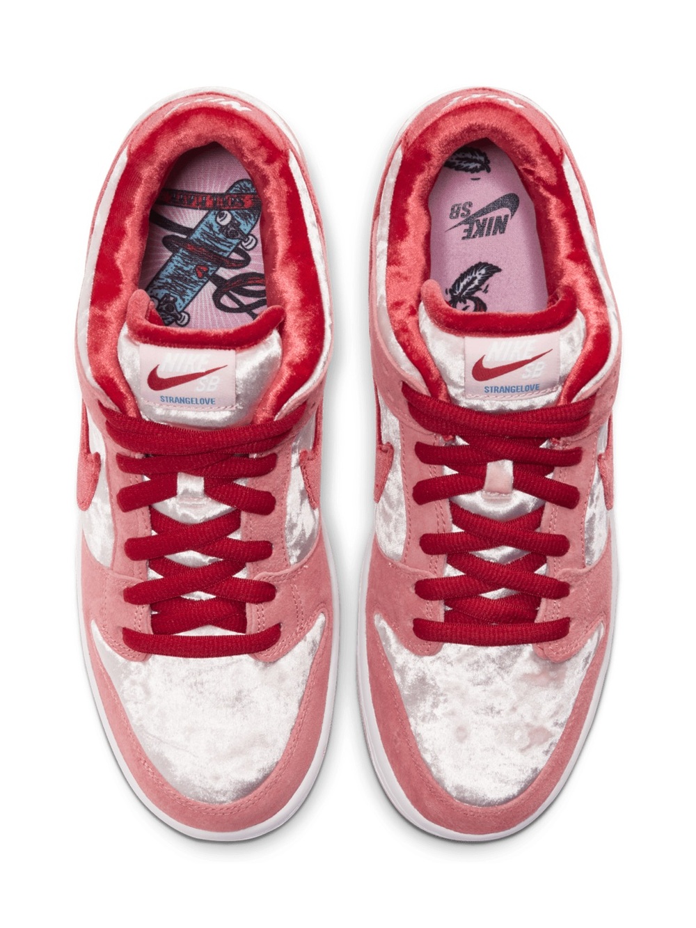 Nike SB Dunk Low Size 7.5 Pink/Red Velvet Sneakers